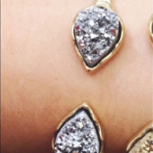 Silver druzy style cuff - Picture 2 of 3